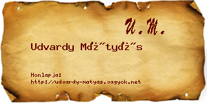 Udvardy Mátyás névjegykártya