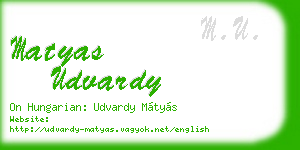 matyas udvardy business card